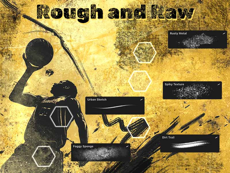 Rough and Raw Procreate brush pack preview