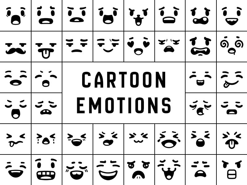 Cartoon Emotions Procreate brush pack preview