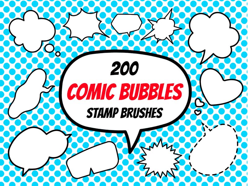 Comic Bubbles Procreate brush pack preview