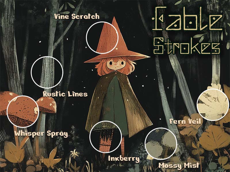 Fable Strokes Procreate brush pack preview