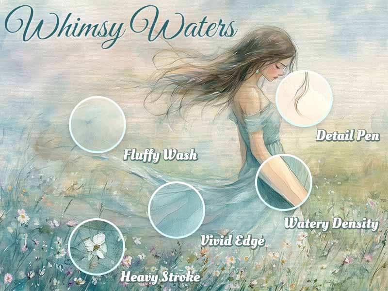 Whimsy Waters Procreate brush pack preview