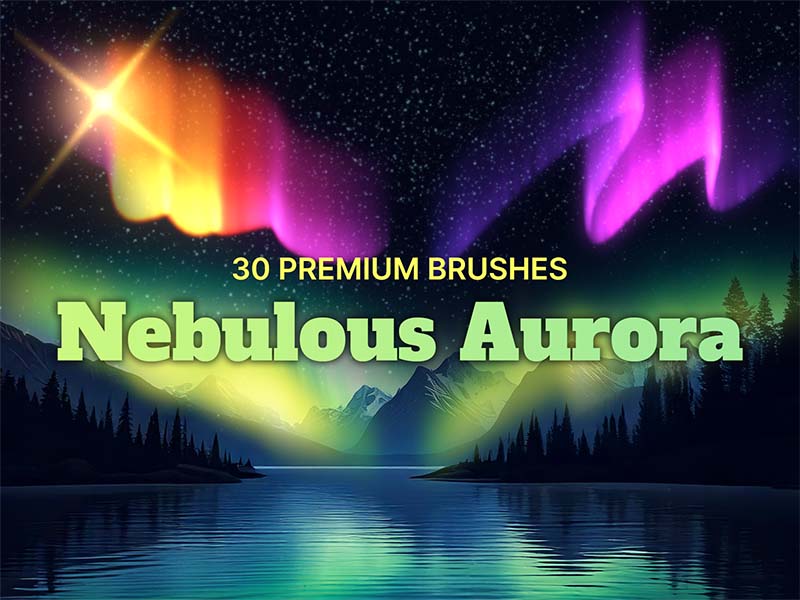 Nebulous Aurora Procreate brush pack preview