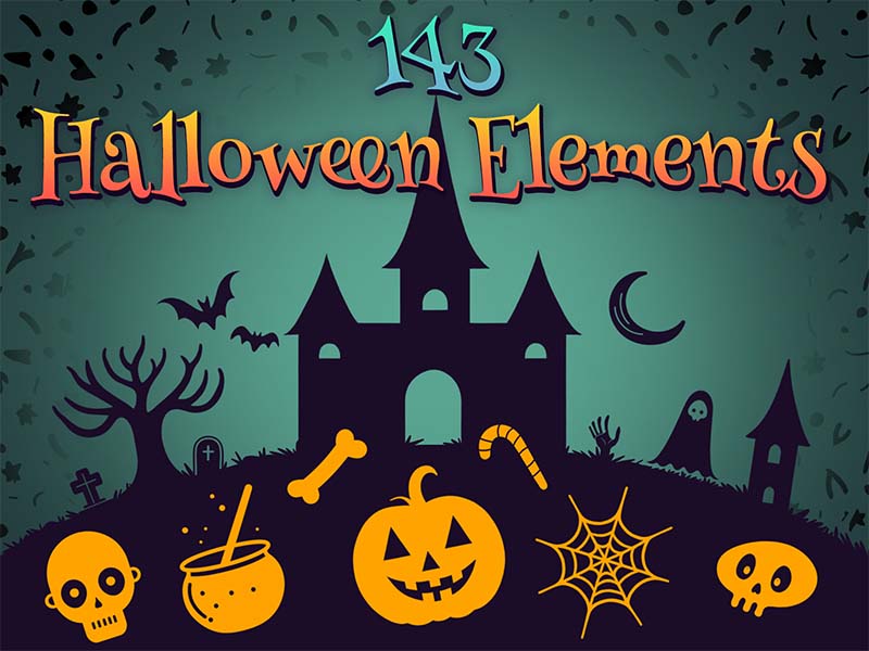 Halloween Elements Procreate brush pack preview
