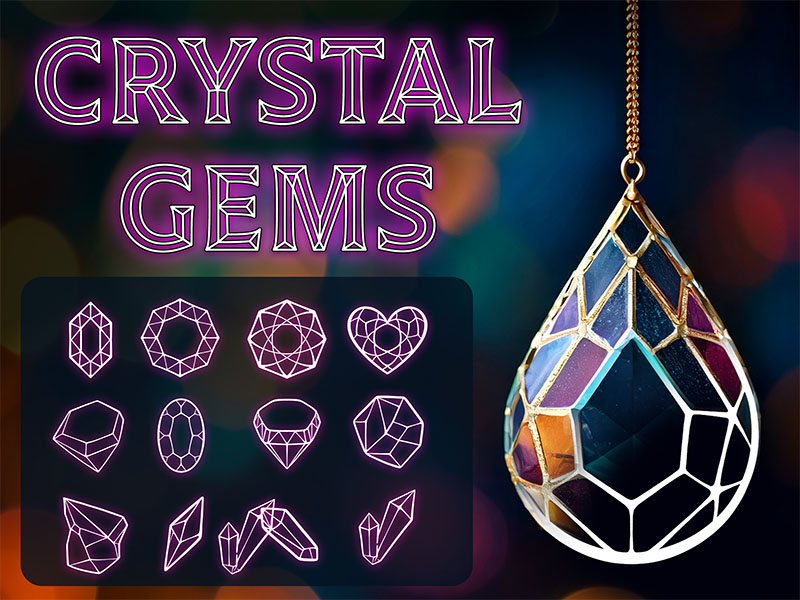 Crystal Gems Procreate brush pack preview