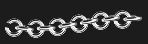 Rings Chain brush stroke preview from Realistic Chains for Procreate