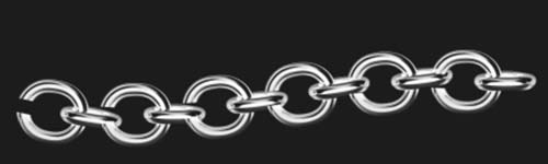 Rounded Chain brush stroke preview from Realistic Chains for Procreate