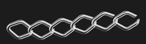 Diamond Chain brush stroke preview from Realistic Chains for Procreate