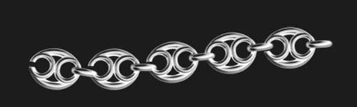 Old Chain brush stroke preview from Realistic Chains for Procreate