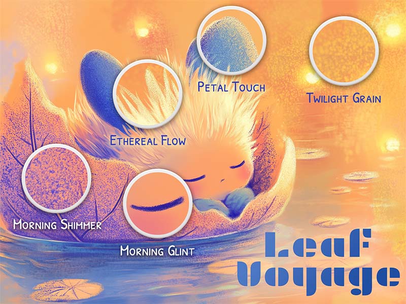 Leaf Voyage Procreate brush pack preview