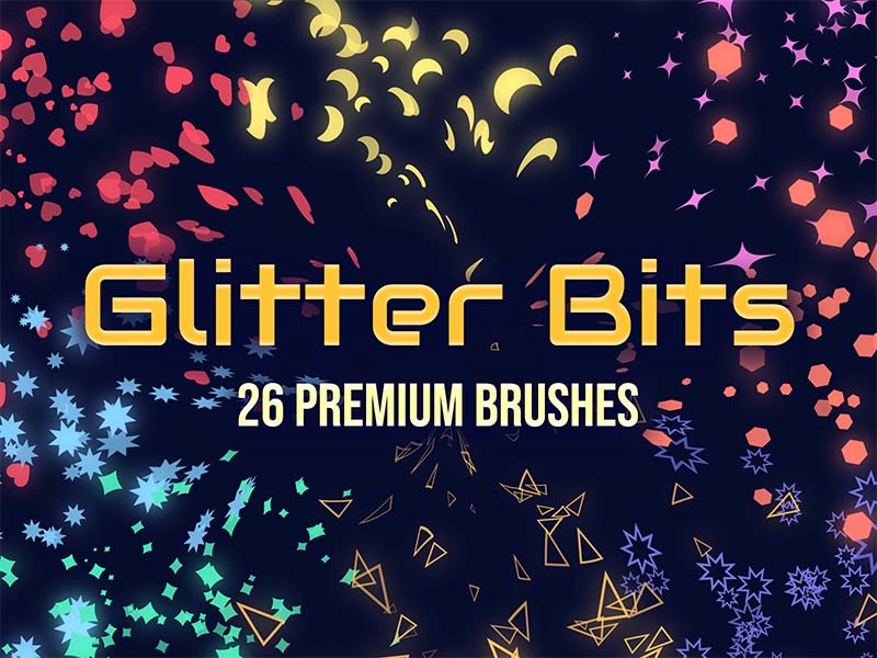 Glitter Bits Procreate brush pack preview