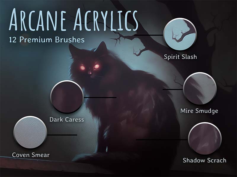Arcane Acrylics Procreate brush pack preview