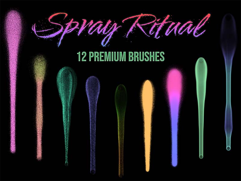 Spray Ritual Procreate brush pack preview