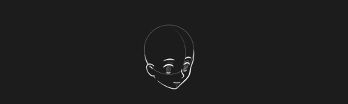 Slightly Down Left brush stroke preview from Anime Heads for Procreate