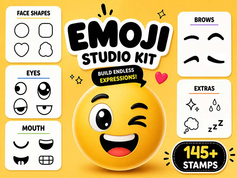 Emoji Studio Kit Procreate brush pack preview