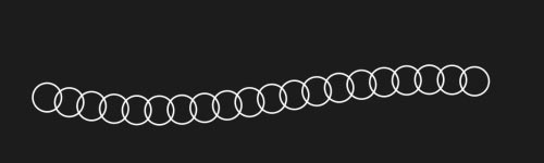 Overlapping Circles brush stroke preview from Dots and Dashes for Procreate