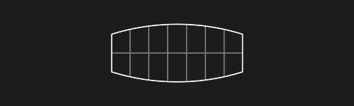 Bulged Rect M1 brush stroke preview from Lettering Grids for Procreate