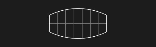 Bulged Rect M2 brush stroke preview from Lettering Grids for Procreate