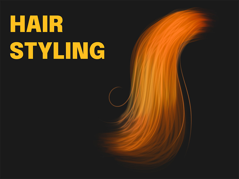 Hair Styling Procreate brush pack preview