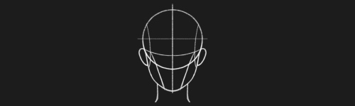 Front View brush stroke preview from Head Shapes for Procreate