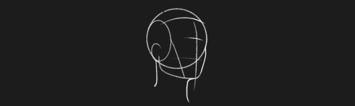 Slightly Right brush stroke preview from Head Shapes for Procreate