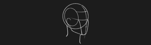Right brush stroke preview from Head Shapes for Procreate
