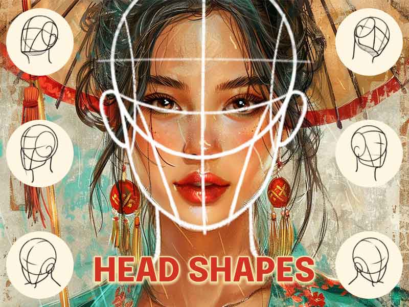 Head Shapes Procreate brush pack preview