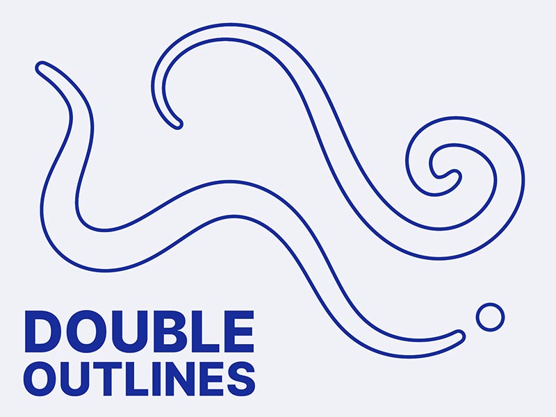 Double Outlines Procreate brush pack preview