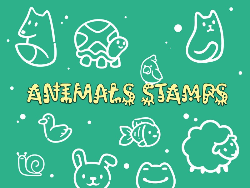 Animals Stamps Procreate brush pack preview