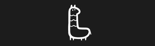 L brush stroke preview from Animals Font for Procreate