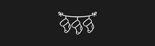 Hanging Socks brush stroke preview from Christmas Magic for Procreate