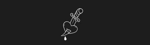 Broken Heart brush stroke preview from Tattoo Art for Procreate
