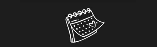 Romantic Calendar brush stroke preview from Valentine Vibes for Procreate