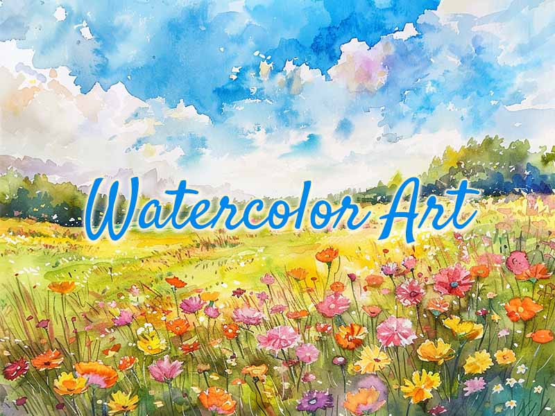 Watercolor Art Procreate brush pack preview