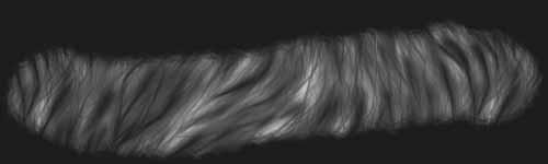 Long Fur 1 brush stroke preview from Fur Brushes for Procreate