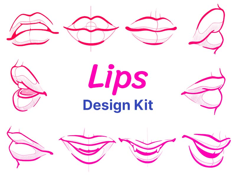 Lips Design Kit Procreate brush pack preview