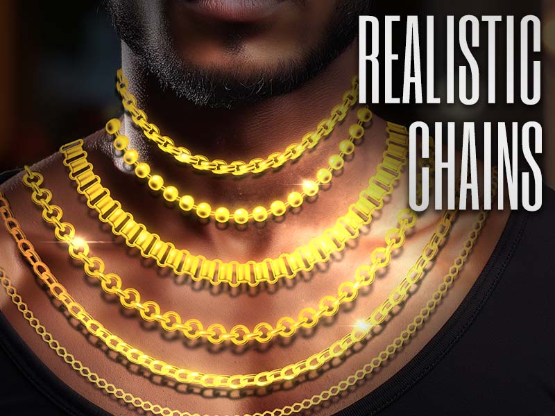 Realistic Chains Procreate brush pack preview