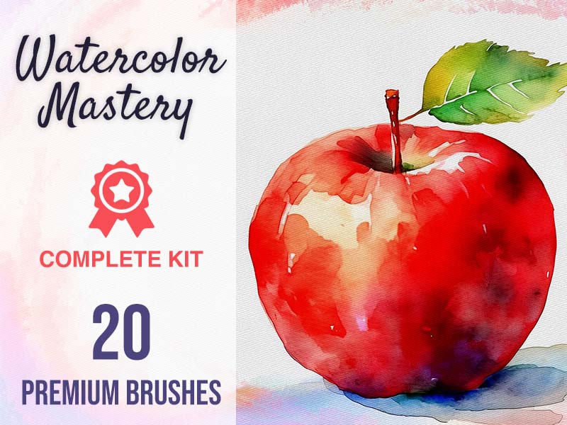 Watercolor Mastery Procreate brush pack preview