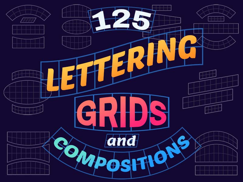 Lettering Grids Procreate brush pack preview