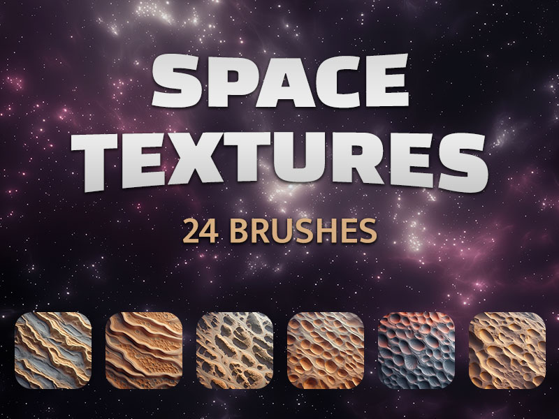 Space Textures Procreate brush pack preview