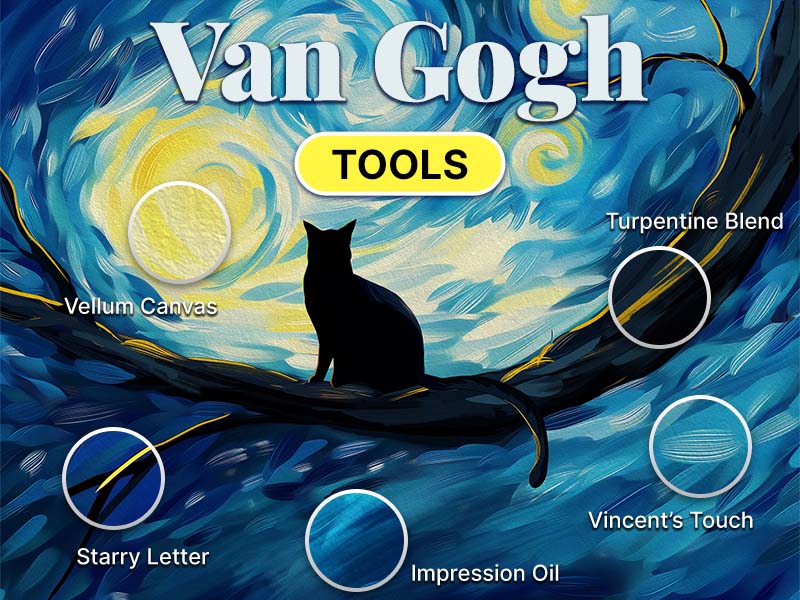 Van Gogh Tools Procreate brush pack preview