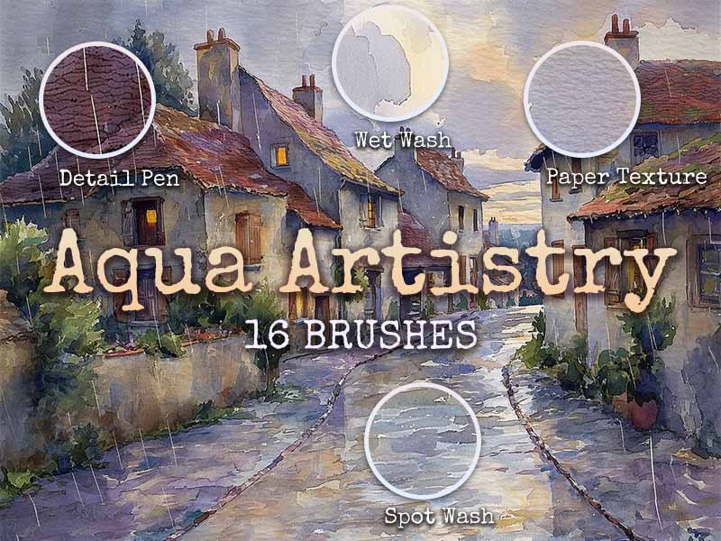 Aqua Artistry Procreate brush pack preview
